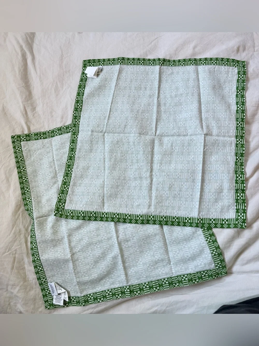 Williams Sonoma 100% Cotton Geometric Check Napkins Set of 2